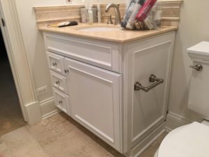 repainted vanity cabinet - cabinet refinishing elgin