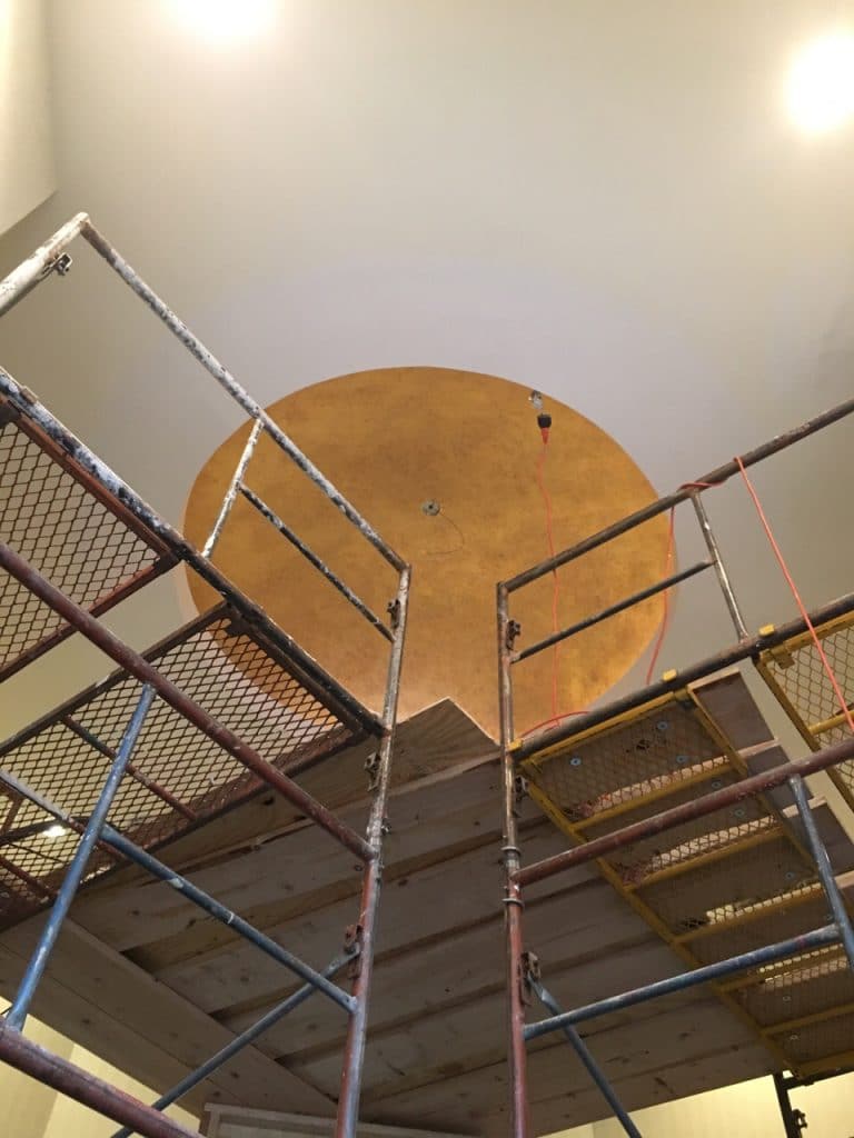metallic gold paint on ceiling dome