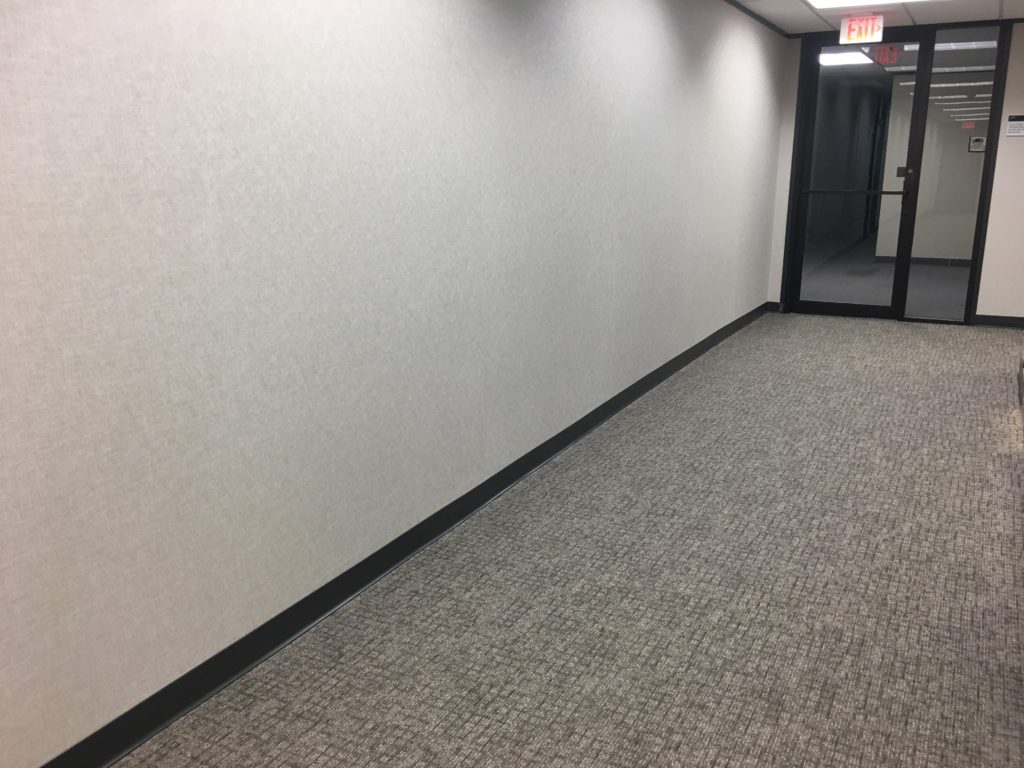 commercial wallpaper in hallway