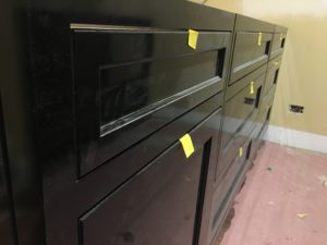 high gloss black paint cabinets