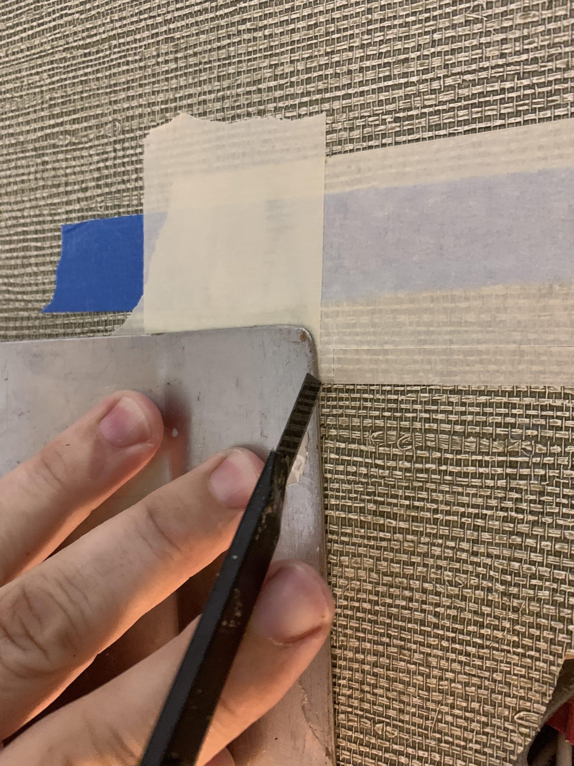 double cutting a wallpaper patch