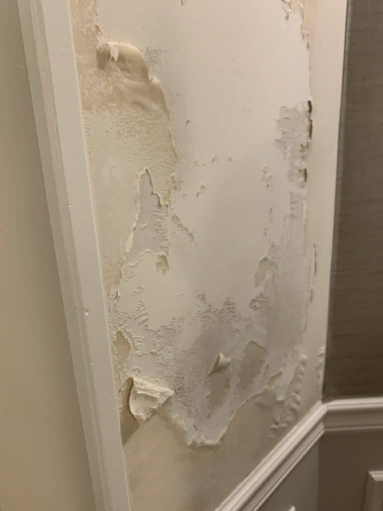 improper work for removing wallpaper from walls