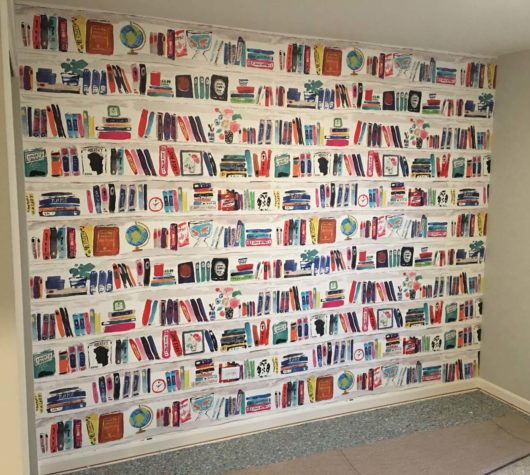 Bookshelf wallpaper design