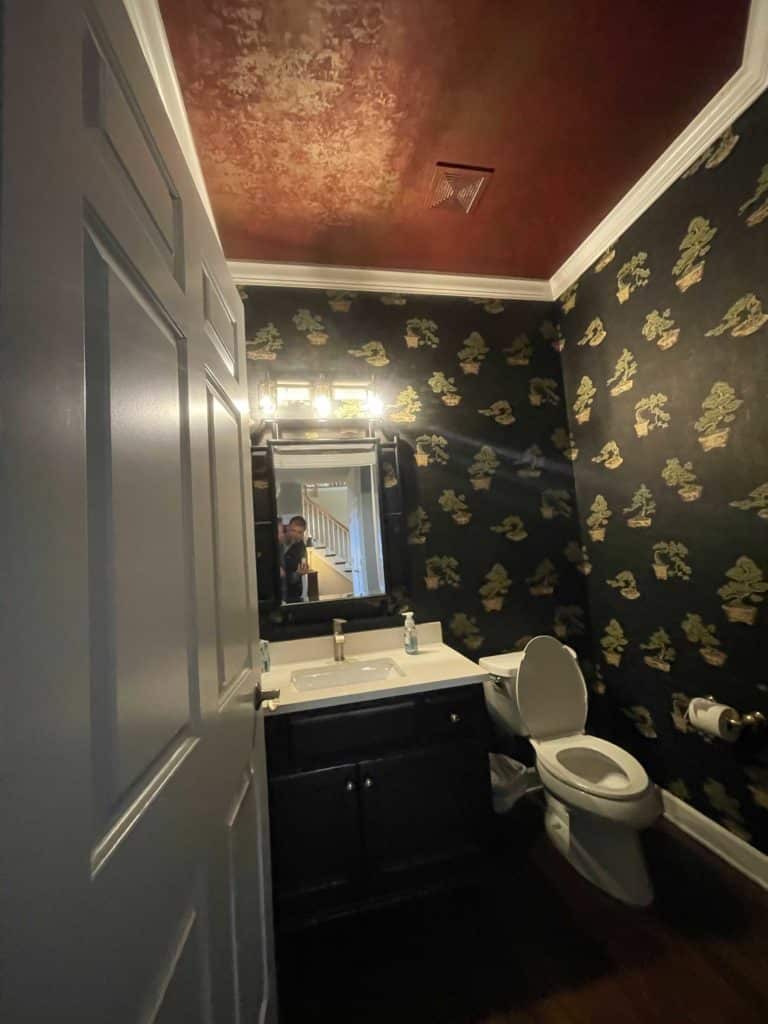 black bathroom wallpaper