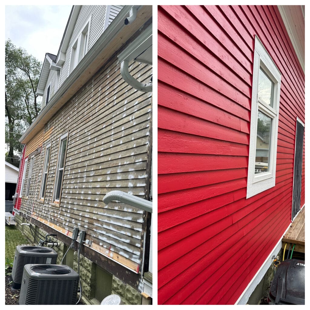 Painting exterior of house red