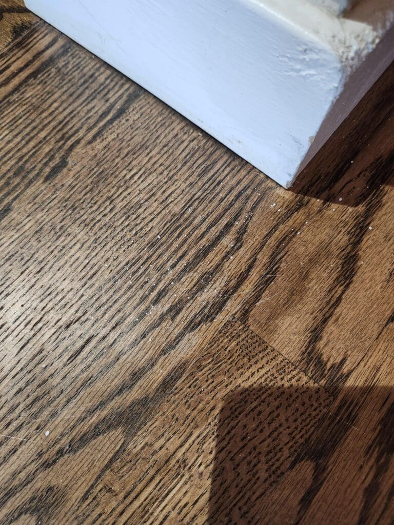 Paint on hardwood floor