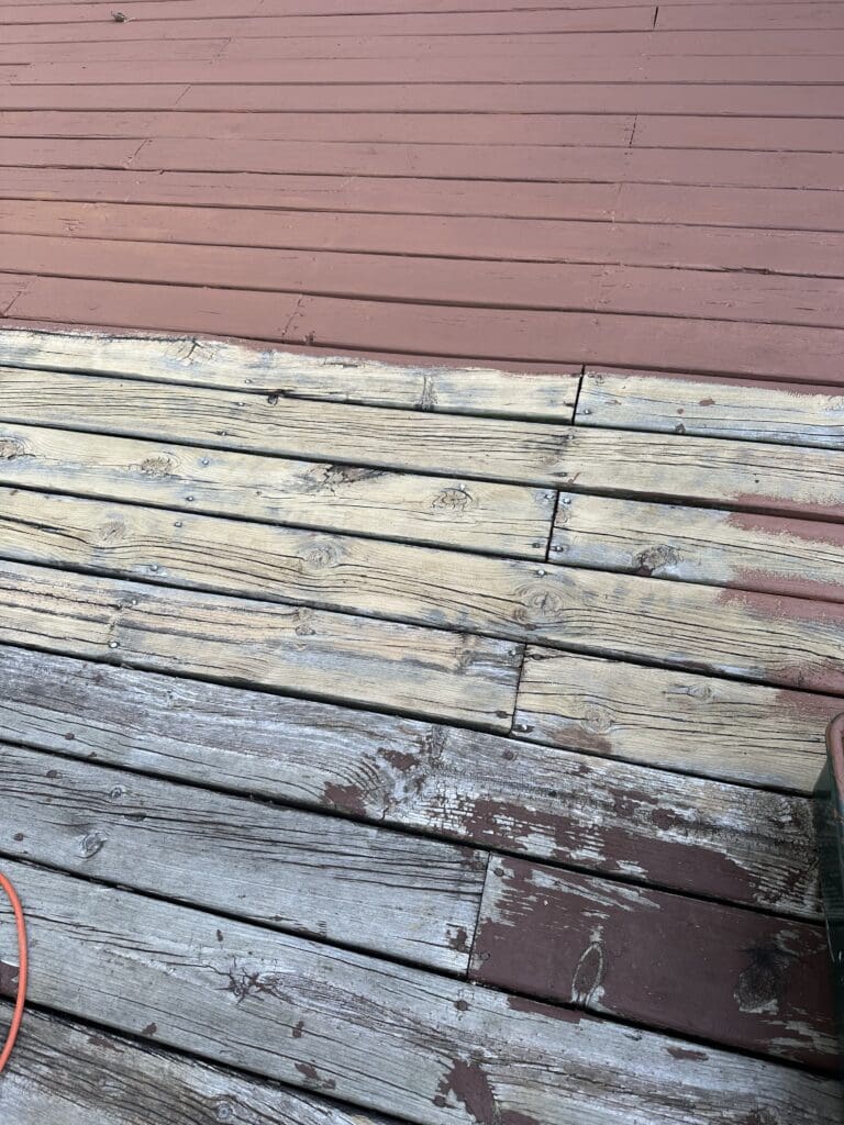 restaining a old wood deck with peeling stain