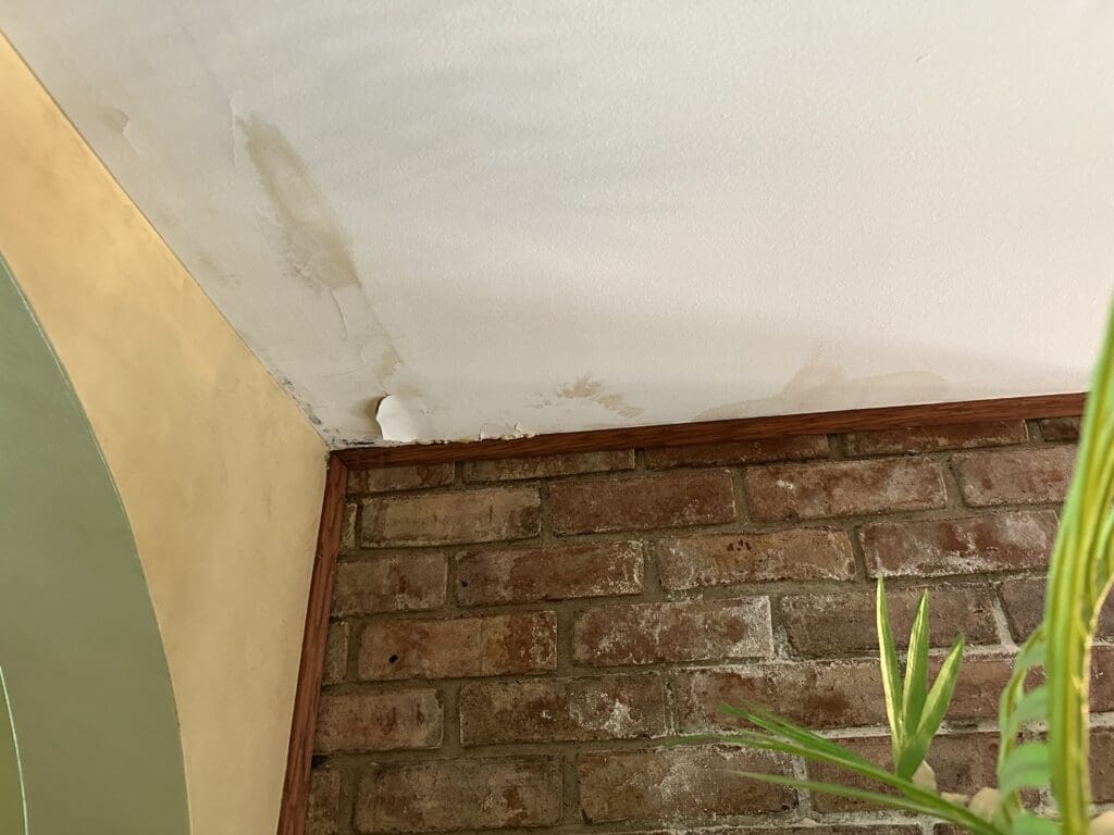 water damage from leaking roof