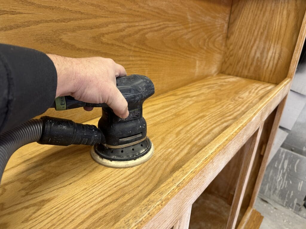 power sanding cabinets with a dust collector